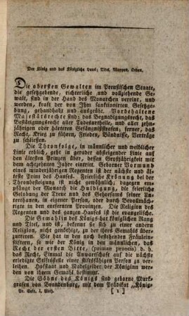 Der Preußische Sekretär : Ein Handbuch zur Kenntniß der Preußischen Staatsverfassung und Staatsverwaltung, 1,1. Die Darstellung der Verfassung und Verwaltung. - 1823