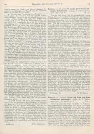 214-215 [Rezension] Romundt, Heinrich, Kirchen und Kirche nach Kants philosophischer Religionslehre