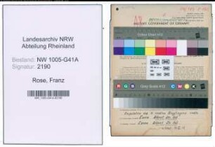Entnazifizierung Franz Rose , geb. 28.08.1908 (Polizist)