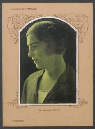 Suplemento de "Anales" : [Fotografía de] Sta. Lola Lagos Mármol