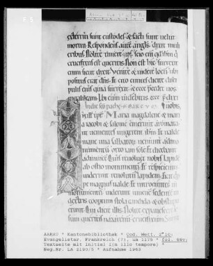 Evangelistar: Textseite, fol. 66v mit Initiale I