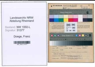 Entnazifizierung Franz Doege , geb. 06.08.1903 (Justizangest.)