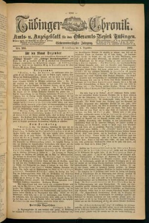 6. Dezember (Nro. 285) - 11. Dezember (Nro. 290)