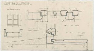 Fischer, Theodor; Planegg bei München (Bayern); Ev. Waldkirche - Fenster EG (Grundriss, Ansicht, Details)