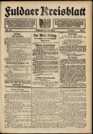 Ausgabe vom Mittwoch, den 23. Mai 1917.