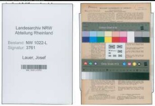 Entnazifizierung Josef Lauer , geb. 23.10.1897 (Postbeamter)