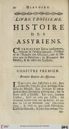 Chapitre premier: Premier Empire des Assyriens