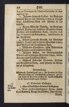 288-299, d. Criminal-Collegia - e. Geheimbder Justiz-Rath