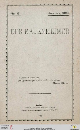 Der Neuenheimer: the magazine of Neuenheim College, Heidelberg, Germany