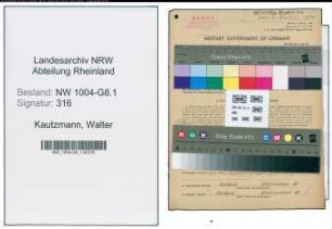 Entnazifizierung Walter Kautzmann , geb. 29.04.1900 (Konstrukteur)