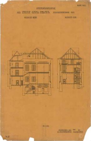 Landbauamt München; München; Prinz-Carl-Palais, Umbauten - Schnitte