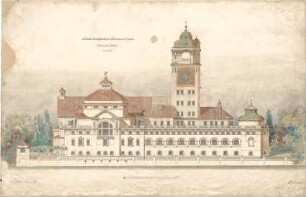 Hocheder, Karl; München; Müller´sches Volksbad - Westseite (Aufriss)