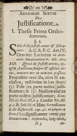 Articulus Sextus De Justificatione