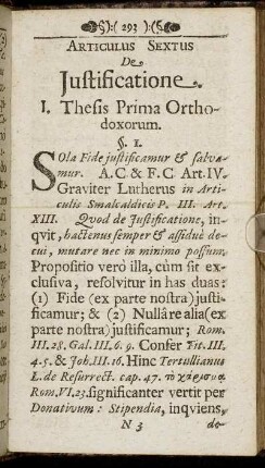 Articulus Sextus De Justificatione