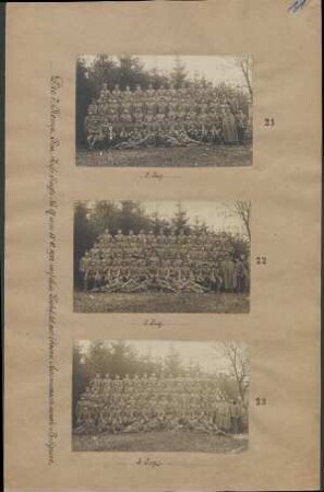Die 7.Kompanie Reserve-Infanterie-Regiment Nro. 17 am 18.10.1914 auf dem Lechfeld vor ihrem Ausmarsch nach Belgien. 2.Zug.