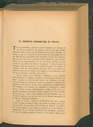 El momento periodistico en España