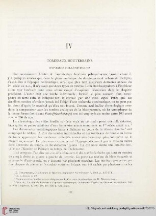 IV. Tombeaux souterrains