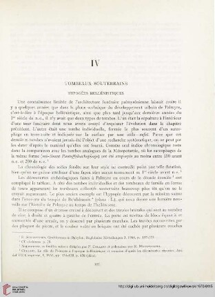IV. Tombeaux souterrains