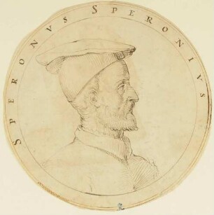 Bildnis des Speronus Speronius im Profil (im Rund)