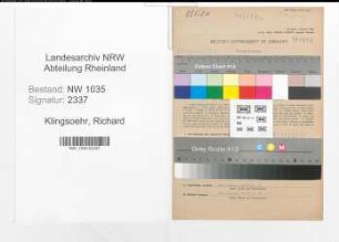 Entnazifizierung Richard Klingsoehr , geb. 16.04.1898 (Elektrosteiger)