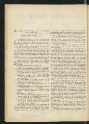 Elfte ordentliche Versammlung (als erste im 2. Halbjahr) vom 9. Oktober 1880