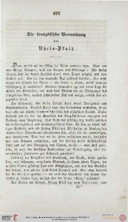 Die französische Verwüstung der Rhein-Pfalz