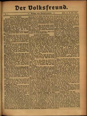 Zweite Ausgabe vom Sonntag, den 16. Mai 1920.
