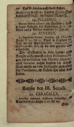 Kayser des III. Seculi