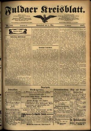 Zweite Ausgabe vom Samstag, den 04. Mai 1907.