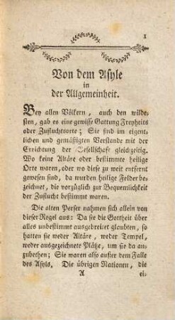 Der Asyl oder Gutachten des Mailändischen Kanzlers Christiani über die Freystätte