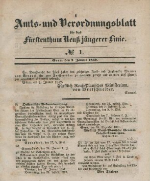 7. Januar - 29. December = No. 1-52