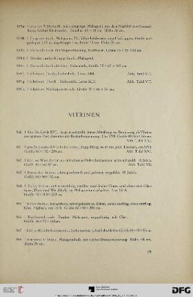 Vitrinen (Nr. 860-868)