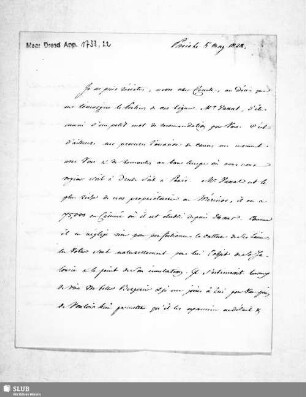 Nr. 22: Brief. Paris, 05.05.1828