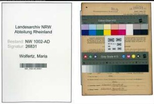 Entnazifizierung Maria Wolfertz, geb. 18.08.1891 (Angest.)
