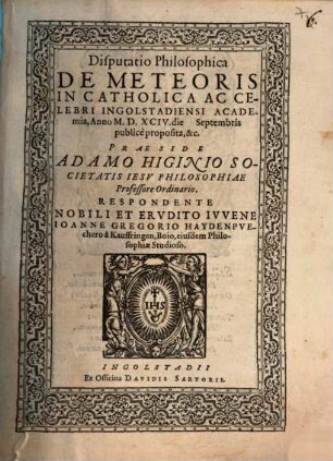 Disputatio Philosophica De Meteoris