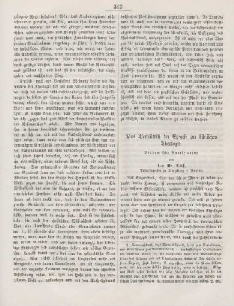 303-304 Das Verhältniß der Exegese zur biblischen Theologie : akademische Antrittsrede