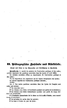 Pädagogische Zustände und Rückblicke