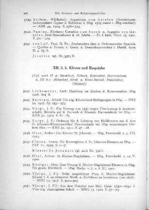 XII. 3. b. Klöster und Hospitäler