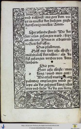 Die zehende stund Wie der herr iesus gefangen ward …