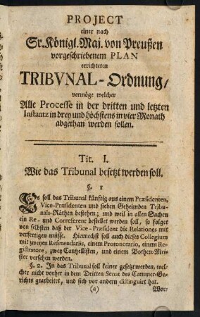1-40, Tribunal-Ordnung.