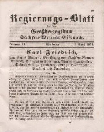 Nr. 13 : 1. April 1851