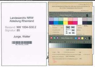 Entnazifizierung Walter Junge , geb. 24.06.1913 (Techn.Angestellter)