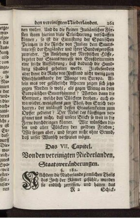 Das VII. Capitel. Von den vereinigten Niederlanden
