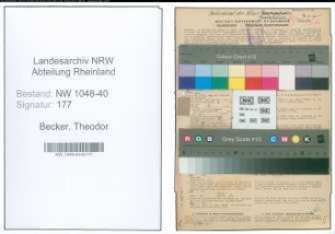 Entnazifizierung Theodor Becker , geb. 30.06.1899 (Angestellter)