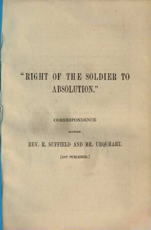 "Right of the soldier to absolution"
