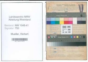 Entnazifizierung Herbert Mueller , geb. 15.08.1915 (Polizist)
