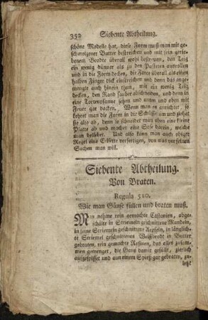 Siebente Abtheilung. Von Braten.