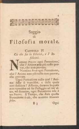 Saggio di Filosofia morale.