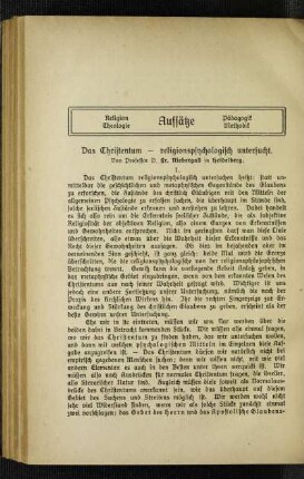 ¬Das¬ Christentum - religionspsychologisch untersucht