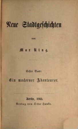 Neue Stadtgeschichten, 1